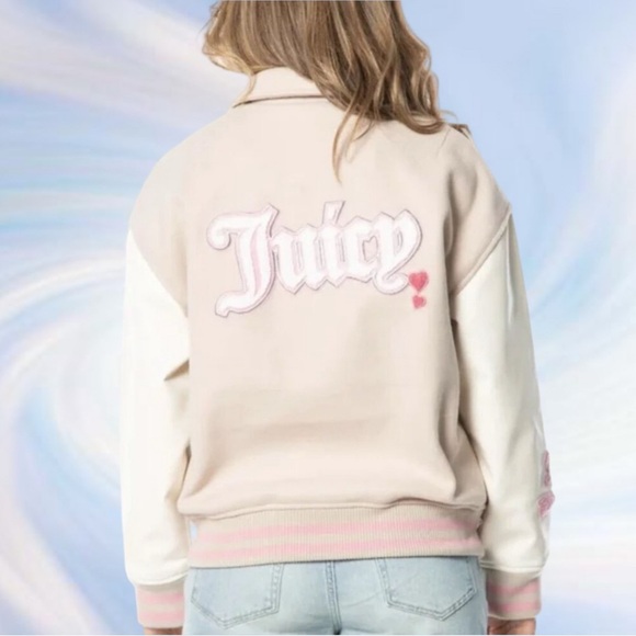 Juicy Couture Convertible Collar Varsity Jacket with Embellishments Size XL NWT - Picture 3 of 11